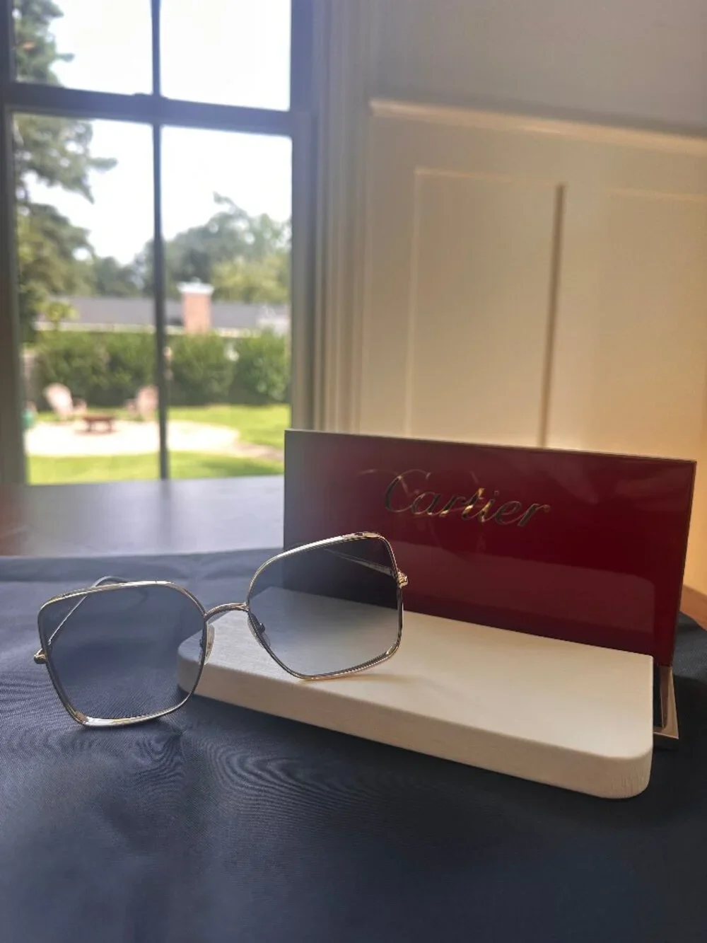 NEW Cartier CT0299S Panthére Gold Oversized Square Sunglasses Luxury Designer